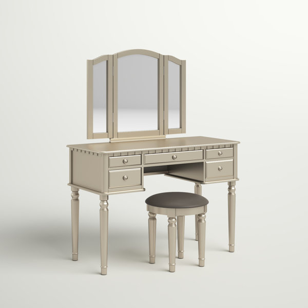 Three Posts™ Torrance 43'' Wide Vanity Set with Stool and Mirror